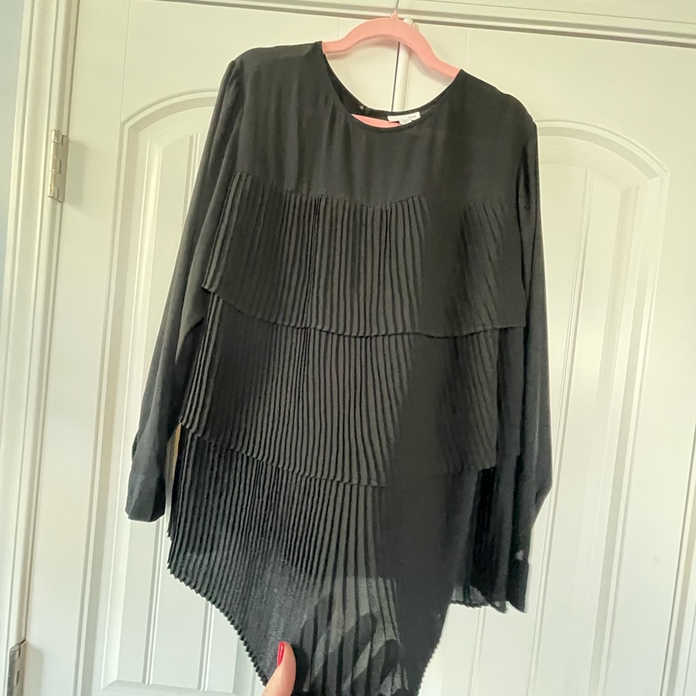 J. Jill Black Sheer Pleated Blouse 2x - Picture 5 of 7